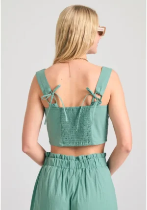Μονόχρωμο βαμβακερό cropped top FBL011 128 17 Jade (4)