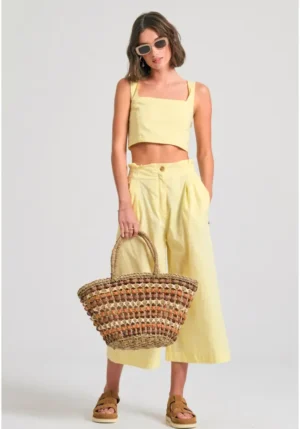 Μονόχρωμο βαμβακερό cropped top FBL011 128 17 Lemon Drop (2)