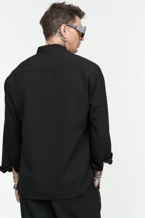 Πουκάμισο μάο overshirt Louisiana 901701 Black (2)