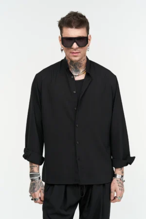 Πουκάμισο μάο overshirt Louisiana 901701 Black