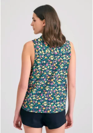 αμάνικο πουκάμισο Floral FBL011 108 05 Black (4)