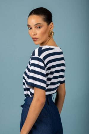 ριγέ t shirt Beth 129 51605 Blue (2)