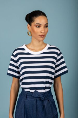 ριγέ t shirt Beth 129 51605 Blue (3)