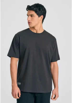 Relaxed fit t shirt με graphic τύπωμα στην πλάτη FBM011 316 04 Anthracite