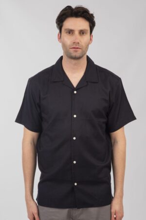 Relaxed fit πουκάμισο με κοντό μανίκι Gs 5080Navy (4)