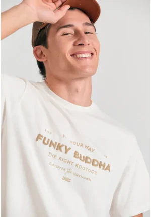 T shirt με embossed τύπωμα από οργανικό βαμβάκι FBM011 027 04 Off White (3)