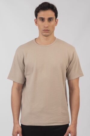 T shirt με ανάγλυφη πλέξη TS 9040 Greige