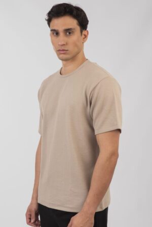 T shirt με ανάγλυφη πλέξη TS 9040 Greige (4)