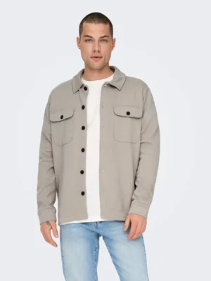 oversize πουκάμισο με ανάγλυφη πλέξη 22021279 Vintage Khaki