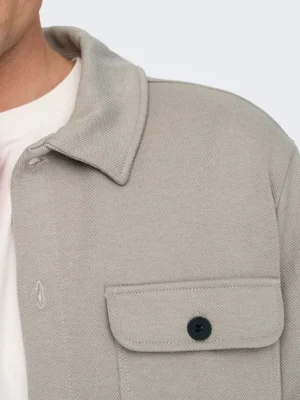 oversize πουκάμισο με ανάγλυφη πλέξη 22021279 Vintage Khaki (4)