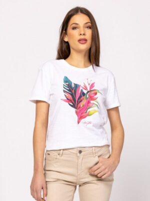 Γυναικείο T shirt MediraT17026 Botanic White