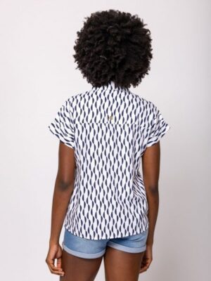 Γυναικείο πουκάμισο εμπριμέ Rhinty40013 White