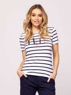 Γυναικείο ριγέ t shirt MirosaT17050 White (4)