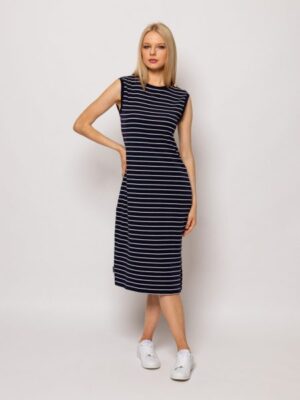 Γυναικείο φόρεμα ριγέ ViveroT23015 Navy (4)