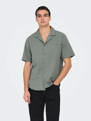 πουκάμισο με κοντό μανίκι 22030342 Dusty Olive