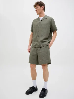 λινό loose fit πουκάμισο 12277240 Tea Leaf (4)