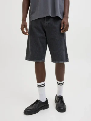 jean baggy fit βερμούδα 12278463 Black Denim (4)