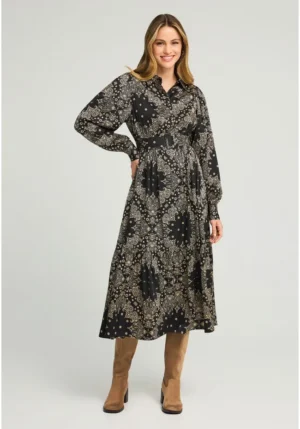 All over printed φόρεμα FBL012 127 13 Black