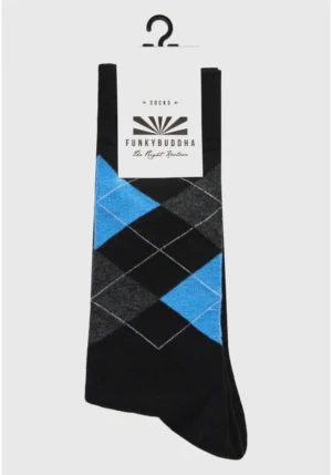 Ανδρικές καρό κάλτσες FBM012 056 10 Black