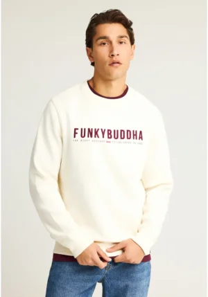 Ανδρικό φούτερ με τυπωμένο logo The essentials FBM012 004 06 Off White