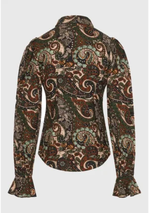 Γυναικείο all over printed πουκάμισο FBL012 118 05 Brown (2)