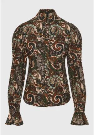 Γυναικείο all over printed πουκάμισο FBL012 118 05 Brown