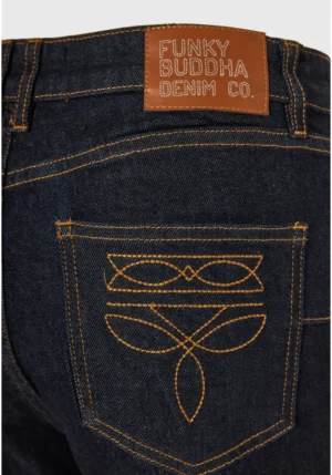 Γυναικείο jean παντελόνι flare fit FBL012 173 02 D.K Blue (3)
