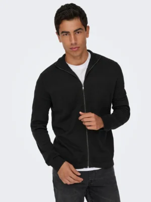 πλεκτή ζακέτα με ανάγλυφη πλέξη 22033304 Black (2)