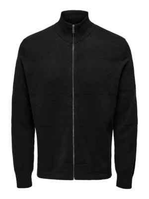 πλεκτή ζακέτα με ανάγλυφη πλέξη 22033304 Black (4)