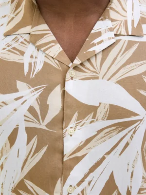 Relaxed fit πουκάμισο με κοντό μανίκι 12269096 Beige (3)