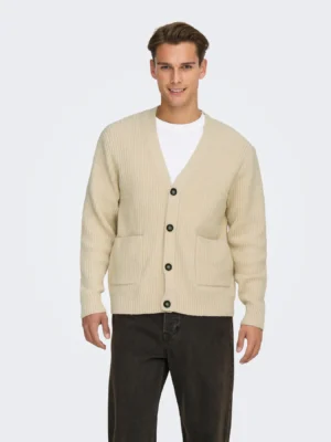ανδρική oversize ζακέτα 22033787 Oatmeal