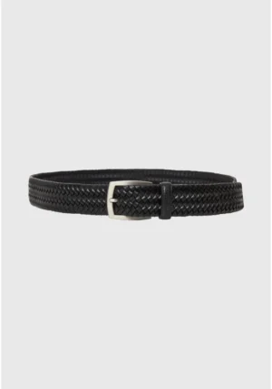 Ανδρική πλεκτή δερμάτινη ζώνη FBM012 097 10 Black (2)