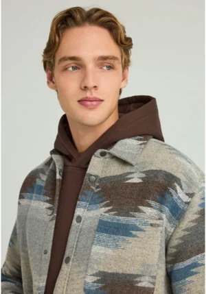 Ανδρικό casual oversize πουκάμισο με σχέδιο FBM012 060 05 Grey (3)