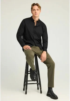 Ανδρικό comfort chino παντελόνι FBM012 004 02 Dusty Olive (4)