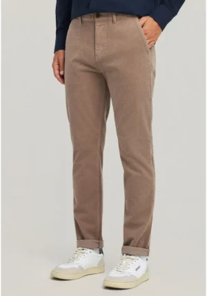 Ανδρικό κοτλέ chino παντελόνι FBM012 015 02 Cigar (4)