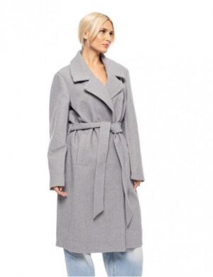 Γυναικείο μακρύ μάλλινο πανωφόρι 52 101 098 Grey (2)