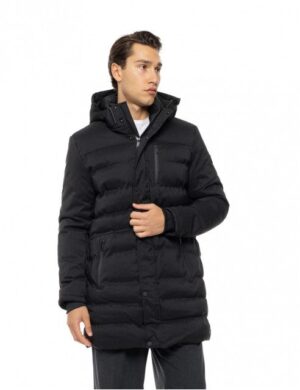 μακρύ puffer μπουφάν με κουκούλα 54 201 013 Black (3)