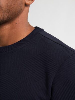 μπλούζα φούτερ με ανάγλυφη πλέξη Swr3105092 Navy