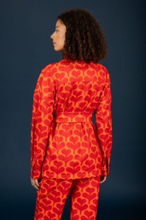 oversize εμπριμέ πουκάμισο Agatha 130 71493 Red (4)