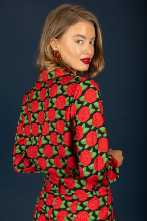 oversize Floral πουκάμισο Agatha 130 71493 Red (2)