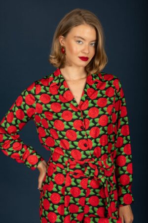 oversize Floral πουκάμισο Agatha 130 71493 Red