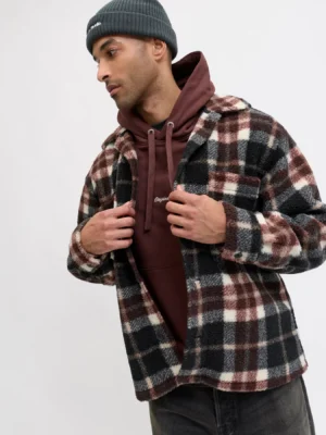 oversize καρό πουκάμισο 12286161 Mocha Meringue (4)