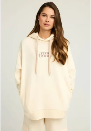 Oversized φούτερ με τύπωμα στην πλάτη FBL012 110 06 Chalk