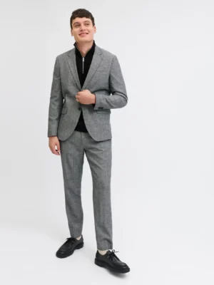 παντελόνι chinos με ανάγλυφη πλέξη 12281073 Grey (4)