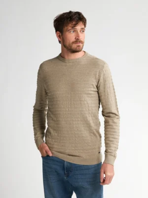 πλεκτό με λαιμόκοψη Kwr2697146 Beige (3)