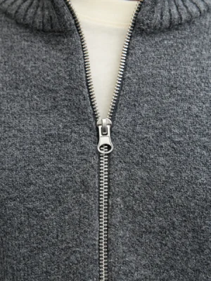 πλεκτό πουλόβερ με φερμουάρ 12282749 D.K Grey (2)