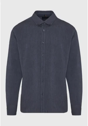 πουκάμισο oxford weave μονόχρωμο FBM008 001 05 D.K Blue Mel
