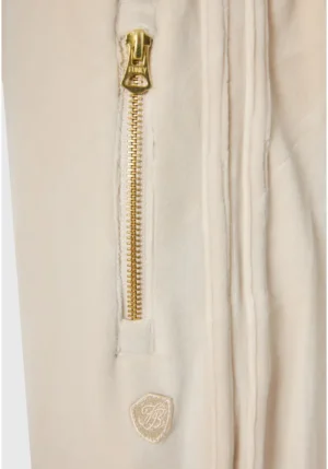 Wide leg παντελόνι σε βελουτέ ύφασμα FBL012 101 02 Cloud Cream (2)