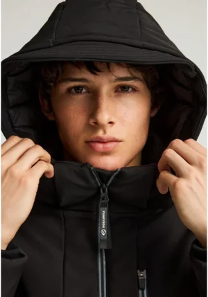 Ανδρικό casual μπουφάν με κουκούλα FBM012 015 01 Black