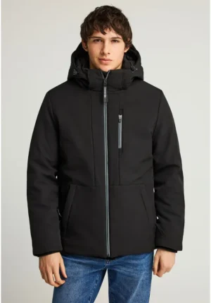 Ανδρικό casual μπουφάν με κουκούλα FBM012 015 01 Black (4)